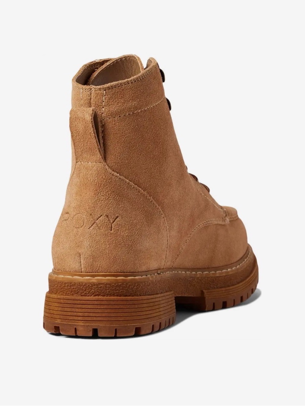Roxy Tan Lace-Up Suede Work It Hiking Ankle Boots - Picture 7 of 16
